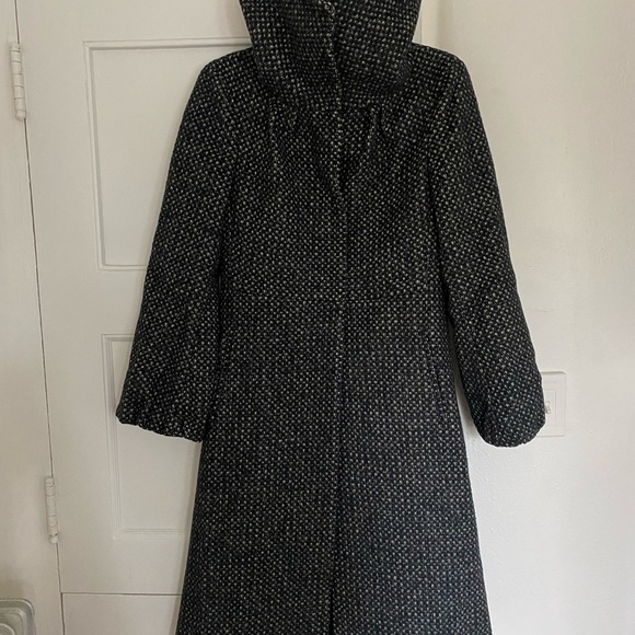 Max Mara Wool Cashmere Black&White Tweed Coat Size 4 - Picture 4 of 7